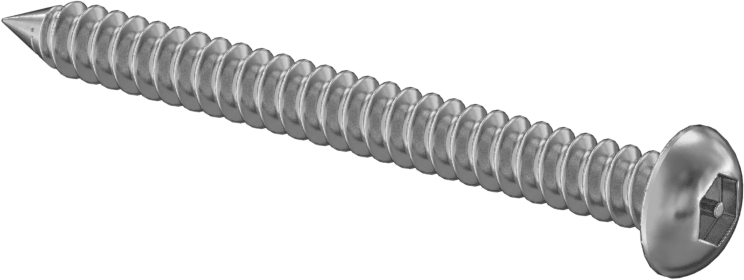 Kurcalamaya Dayanıklı Altıgen Soketli Yuvarlak Başlı Vidalar, Sac Metal için, 18-8 Paslanmaz Çelik, 10 Numaralı Boyut, 2" Uzunluk