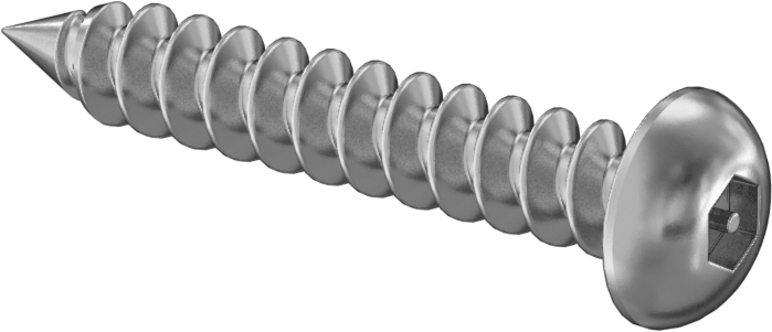 Kurcalamaya Dayanıklı Altıgen Soketli Yuvarlak Başlı Vidalar, Sac Metal için, 18-8 Paslanmaz Çelik, 14 Numaralı Boyut, 1-1/2" Uzunluk