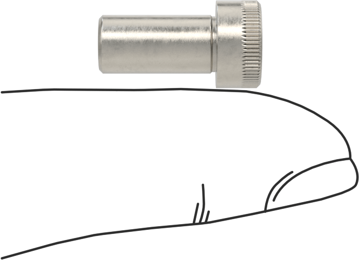 18-8 Paslanmaz Çelik İçten Dişli Omuz, 1/4" Omuz Çapı, 1/2" Omuz Uzunluğu, 4-40 Diş