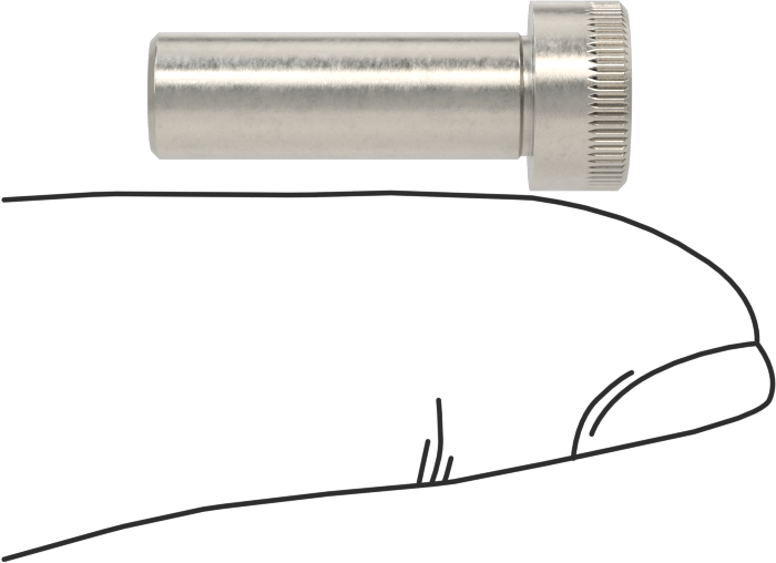 18-8 Paslanmaz Çelik İçten Dişli Omuz, 1/4" Omuz Çapı, 3/4" Omuz Uzunluğu, 4-40 Diş