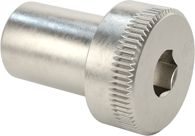 18-8 Paslanmaz Çelik İçten Dişli Omuz, 1/2" Omuz Çapı, 3/4" Omuz Uzunluğu, 10-32 Diş