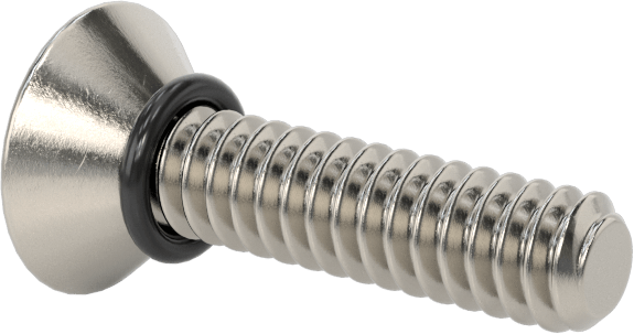 Sızdırmaz, Kurcalamaya Dayanıklı Torx Düz Başlı Vidalar, Buna-N O-Ringli 18-8 Paslanmaz Çelik, 4-40 Diş Boyutu, 1/2" Uzunluk