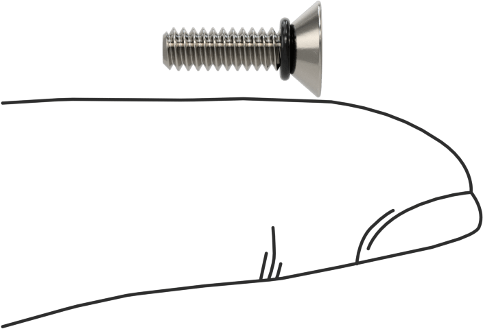 Sızdırmaz, Kurcalamaya Dayanıklı Torx Düz Başlı Vidalar, Buna-N O-Ringli 18-8 Paslanmaz Çelik, 6-32 Diş Boyutu, 1/2" Uzunluk
