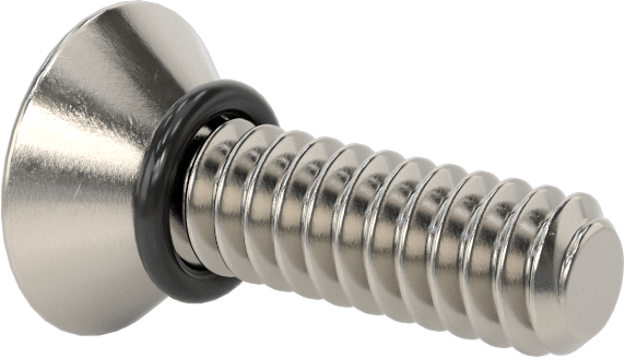 Sızdırmaz, Kurcalamaya Dayanıklı Torx Düz Başlı Vidalar, Buna-N O-Ringli 18-8 Paslanmaz Çelik, 6-32 Diş Boyutu, 1/2" Uzunluk