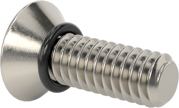 Sızdırmaz, Kurcalamaya Dayanıklı Torx Düz Başlı Vidalar, Buna-N O-Ringli 18-8 Paslanmaz Çelik, 8-32 Diş Boyutu, 1/2" Uzunluk