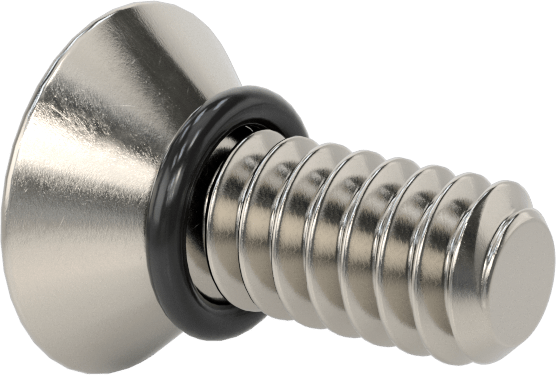 Sızdırmaz, Kurcalamaya Dayanıklı Torx Düz Başlı Vidalar, Buna-N O-Ringli 18-8 Paslanmaz Çelik, 10-24 Diş Boyutu, 1/2" Uzunluk