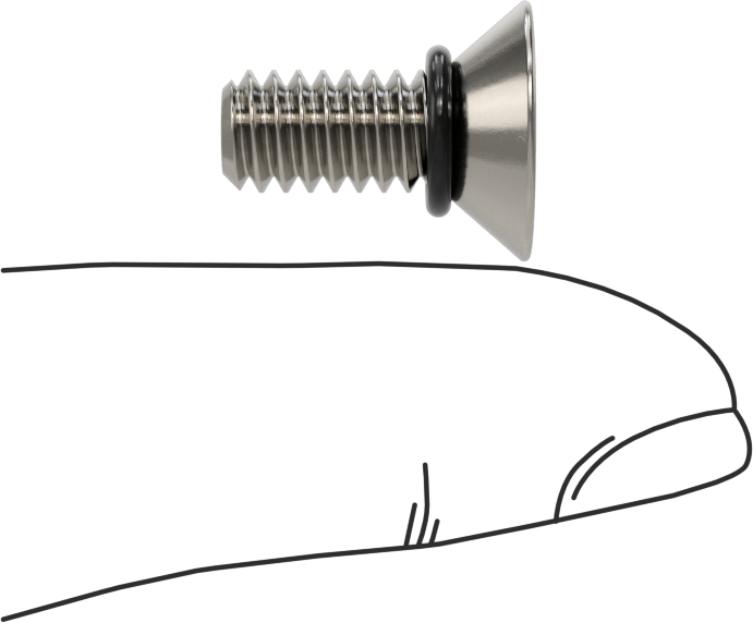Sızdırmaz, Kurcalamaya Dayanıklı Torx Düz Başlı Vidalar, Buna-N O-Ringli 18-8 Paslanmaz Çelik, 1/4"-20 Diş Boyutu, 5/8" Uzunluk