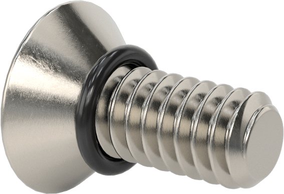 Sızdırmaz, Kurcalamaya Dayanıklı Torx Düz Başlı Vidalar, Buna-N O-Ringli 18-8 Paslanmaz Çelik, 1/4"-20 Diş Boyutu, 5/8" Uzunluk