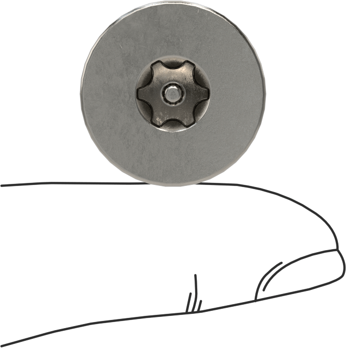 Sızdırmaz, Kurcalamaya Dayanıklı Torx Düz Başlı Vidalar, Buna-N O-Ringli 18-8 Paslanmaz Çelik, 3/8"-16 Diş Boyutu, 3/4" Uzunluk