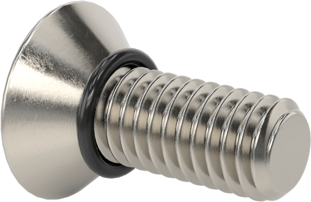 Sızdırmaz, Kurcalamaya Dayanıklı Torx Düz Başlı Vidalar, Buna-N O-Ringli 18-8 Paslanmaz Çelik, 3/8"-16 Diş Boyutu, 1" Uzunluk