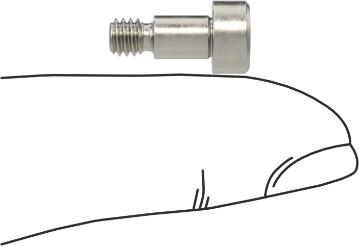 Altıgen Uçlu 18-8 Paslanmaz Çelik Omuzlu Vida, 3/16" Omuz Çapı, 1/4" Omuz Uzunluğu, 8-32 Diş