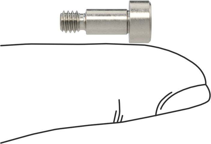 Altıgen Uçlu 18-8 Paslanmaz Çelik Omuzlu Vida, 3/16" Omuz Çapı, 5/16" Omuz Uzunluğu, 8-32 Diş