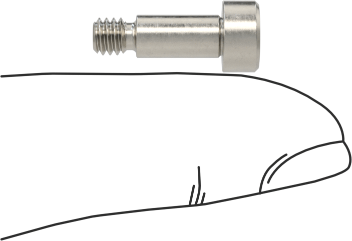 Altıgen Uçlu 18-8 Paslanmaz Çelik Omuzlu Vida, 3/16" Omuz Çapı, 3/8" Omuz Uzunluğu, 8-32 Diş