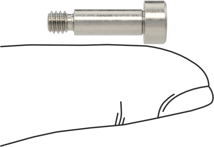 Altıgen Uçlu 18-8 Paslanmaz Çelik Omuzlu Vida, 3/16" Omuz Çapı, 1/2" Omuz Uzunluğu, 8-32 Diş