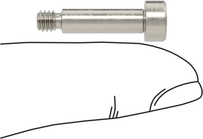 Altıgen Uçlu 18-8 Paslanmaz Çelik Omuzlu Vida, 3/16" Omuz Çapı, 5/8" Omuz Uzunluğu, 8-32 Diş