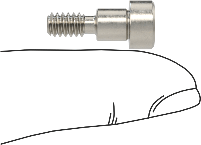 Altıgen Uçlu 18-8 Paslanmaz Çelik Omuzlu Vida, 1/4" Omuz Çapı, 1/4" Omuz Uzunluğu, 10-24 Diş