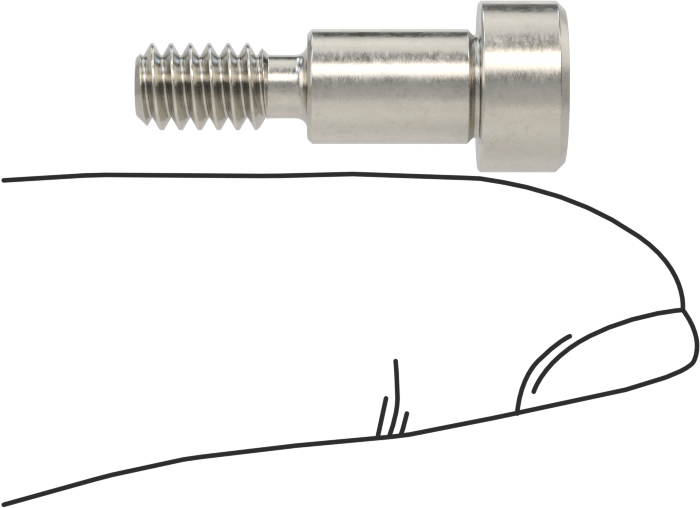 Altıgen Uçlu 18-8 Paslanmaz Çelik Omuzlu Vida, 1/4" Omuz Çapı, 3/8" Omuz Uzunluğu, 10-24 Diş
