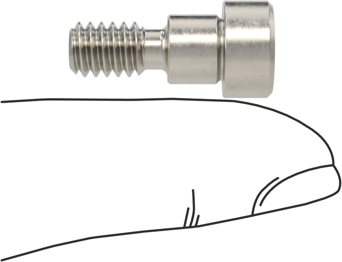 Altıgen Uçlu 18-8 Paslanmaz Çelik Omuzlu Vida, 5/16" Omuz Çapı, 1/4" Omuz Uzunluğu, 1/4"-20 Diş