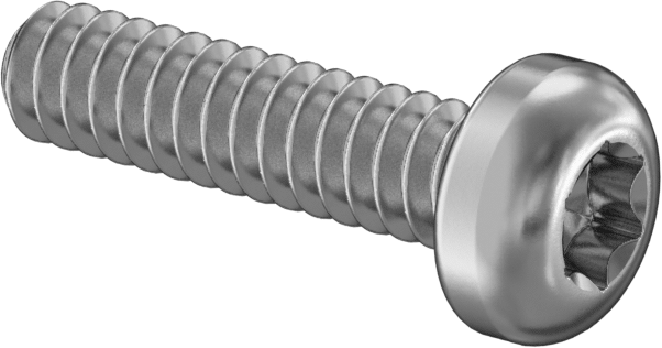 Paslanmaz Çelik Silindir Başlı Torx Vidaları, 00-90 Diş Boyutu, 3/16" Uzunluk