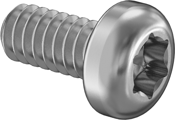 Paslanmaz Çelik Silindir Başlı Torx Vidaları, 0-80 Diş Boyutu, 1/8" Uzunluk