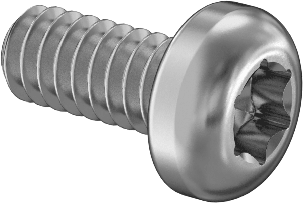 Paslanmaz Çelik Silindir Başlı Torx Vidaları, 2-56 Diş Boyutu, 3/16" Uzunluk
