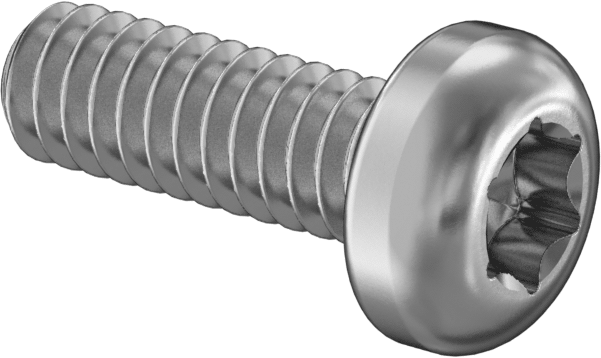 Paslanmaz Çelik Silindir Başlı Torx Vidaları, 2-56 Diş Boyutu, 1/4" Uzunluk