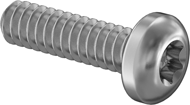 Paslanmaz Çelik Silindir Başlı Torx Vidaları, 6-32 Diş Boyutu, 1/2" Uzunluk