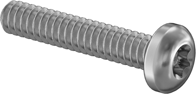 Paslanmaz Çelik Silindir Başlı Torx Vidaları, 6-32 Diş Boyutu, 3/4" Uzunluk