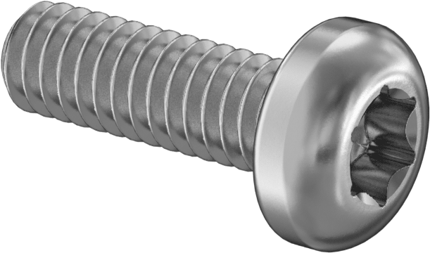 Paslanmaz Çelik Silindir Başlı Torx Vidaları, 8-32 Diş Boyutu, 1/2" Uzunluk