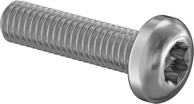Paslanmaz Çelik Silindir Başlı Torx Vidaları, 10-32 Diş Boyutu, 3/4" Uzunluk