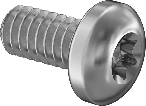Paslanmaz Çelik Silindir Başlı Torx Vidaları, 1/4"-20 Diş Boyutu, 1/2" Uzunluk