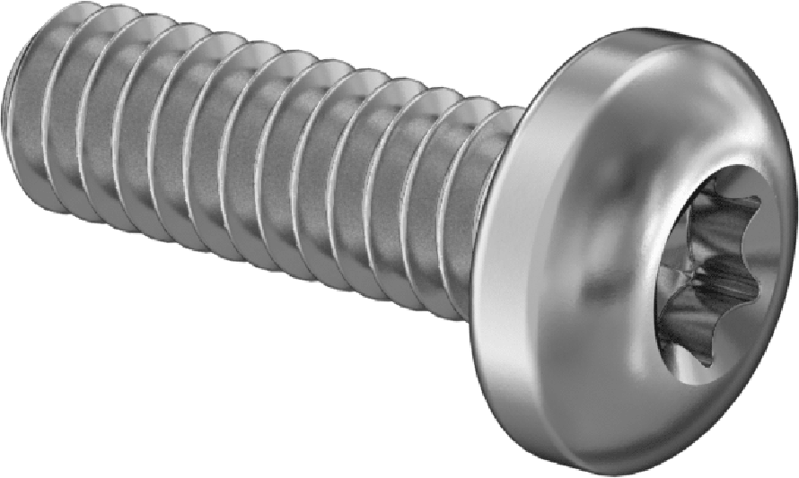 Paslanmaz Çelik Silindir Başlı Torx Vidaları, 1/4"-20 Diş Boyutu, 3/4" Uzunluk