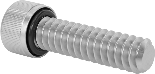 18-8 Paslanmaz Çelik Titreşime Dayanıklı Sızdırmaz Soket Başlı Vida, Buna-N Kauçuk O-Ring ile, 6-32 Diş Boyutu, 1/2" Uzunluk