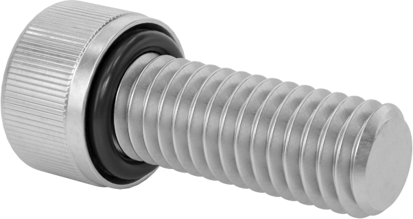 18-8 Paslanmaz Çelik Titreşime Dayanıklı Sızdırmaz Soket Başlı Vida, Buna-N Kauçuk O-Ring ile, 10-32 Diş Boyutu, 1/2" Uzunluk
