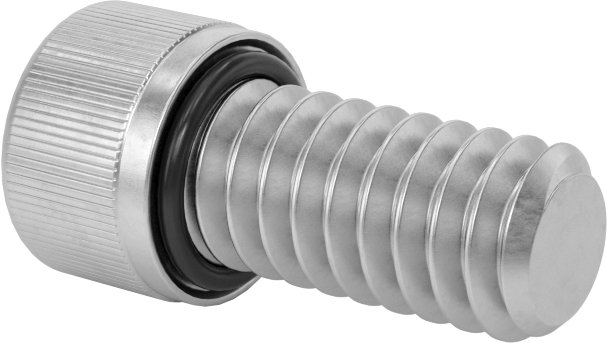 18-8 Paslanmaz Çelik Titreşime Dayanıklı Sızdırmaz Soket Başlı Vida, Buna-N Kauçuk O-Ring ile, 1/4"-20 Diş Boyutu, 1/2" Uzunluk