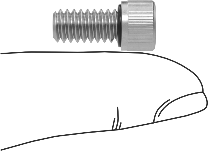18-8 Paslanmaz Çelik Titreşime Dayanıklı Sızdırmaz Soket Başlı Vida, Buna-N Kauçuk O-Ring ile, 1/4"-20 Diş Boyutu, 1/2" Uzunluk