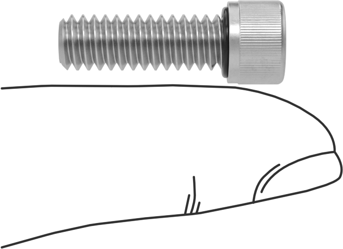 18-8 Paslanmaz Çelik Titreşime Dayanıklı Sızdırmaz Soket Başlı Vida, Buna-N Kauçuk O-Ring ile, 1/4"-20 Diş Boyutu, 3/4" Uzunluk