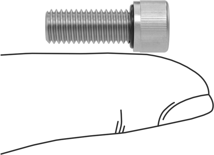 18-8 Paslanmaz Çelik Titreşime Dayanıklı Sızdırmaz Soket Başlı Vida, Buna-N Kauçuk O-Ring ile, 1/4"-28 Diş Boyutu, 5/8" Uzunluk
