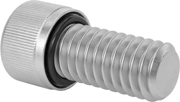18-8 Paslanmaz Çelik Titreşime Dayanıklı Sızdırmaz Soket Başlı Vida, Buna-N Kauçuk O-Ring ile, 5/16"-18 Diş Boyutu, 5/8" Uzunluk