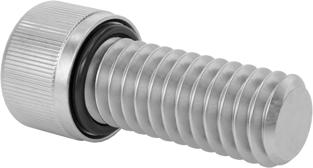 18-8 Paslanmaz Çelik Titreşime Dayanıklı Sızdırmaz Soket Başlı Vida, Buna-N Kauçuk O-Ring ile, 5/16"-18 Diş Boyutu, 3/4" Uzunluk