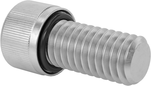 18-8 Paslanmaz Çelik Titreşime Dayanıklı Sızdırmaz Soket Başlı Vida, Buna-N Kauçuk O-Ring ile, 3/8"-16 Diş Boyutu, 3/4" Uzunluk