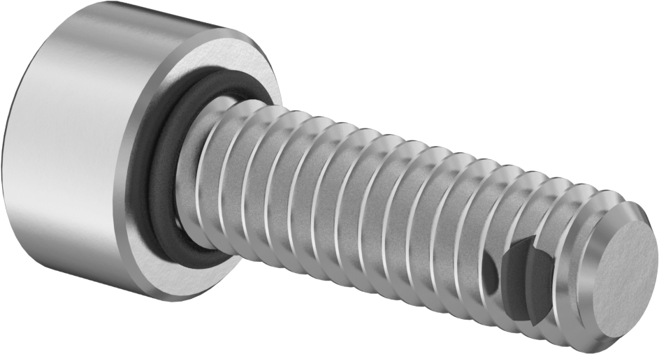 18-8 Paslanmaz Çelik Titreşime Dayanıklı Sızdırmaz Soket Başlı Vida, Silikon O-Ringli, M2,5 x 0,45 mm Diş Boyutu, 8 mm Uzunluk