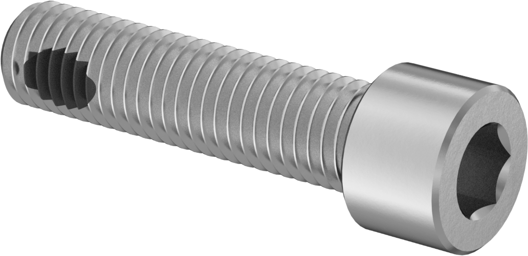 18-8 Paslanmaz Çelik Titreşime Dayanıklı Sızdırmaz Soket Başlı Vida, Buna-N Kauçuk O-Ring ile, 1/4"-28 Diş Boyutu, 1" Uzunluk