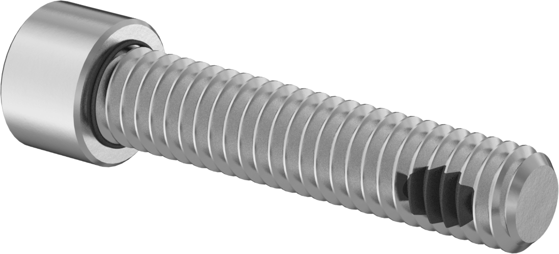 18-8 Paslanmaz Çelik Titreşime Dayanıklı Sızdırmaz Soket Başlı Vida, Buna-N Kauçuk O-Ring ile, 5/16"-18 Diş Boyutu, 1-1/2" Uzunluk