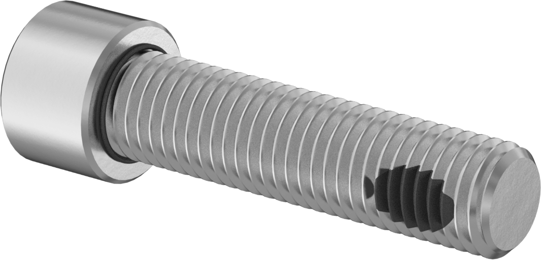 18-8 Paslanmaz Çelik Titreşime Dayanıklı Sızdırmaz Soket Başlı Vida, Buna-N Kauçuk O-Ring ile, 5/16"-24 Diş Boyutu, 1-1/4" Uzunluk