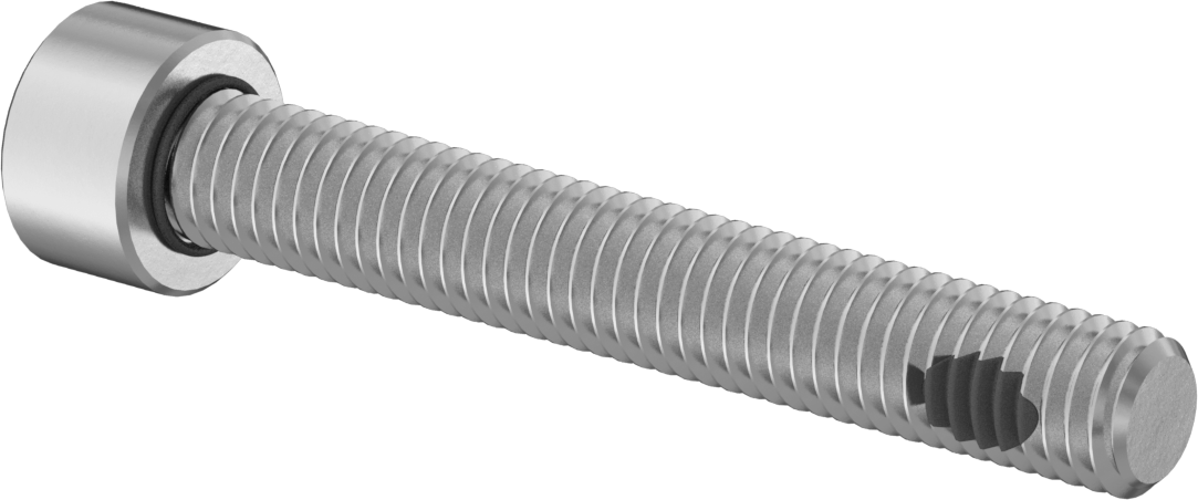 18-8 Paslanmaz Çelik Titreşime Dayanıklı Sızdırmaz Soket Başlı Vida, Buna-N O-Ring ile, M5 x 0,8 mm Diş Boyutu, 35 mm Uzunluk