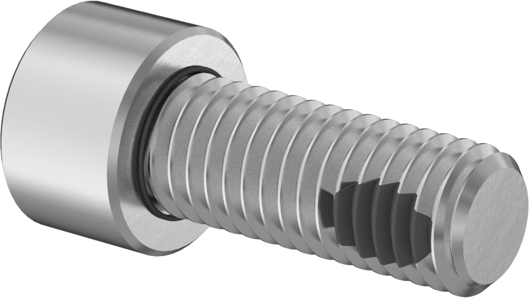 18-8 Paslanmaz Çelik Titreşime Dayanıklı Sızdırmaz Soket Başlı Vida, Silikon O-Ringli, M10 x 1,5 mm Diş Boyutu, 25 mm Uzunluk