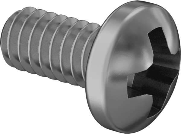 Pirinç Silindir Başlı Phillips Vidalar, M2 x 0,4 mm Diş, 4 mm Uzunluk