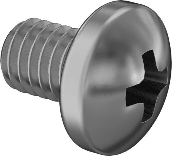 Pirinç Silindir Başlı Phillips Vidalar, M3 x 0,5 mm Dişli, 4 mm Uzunluk