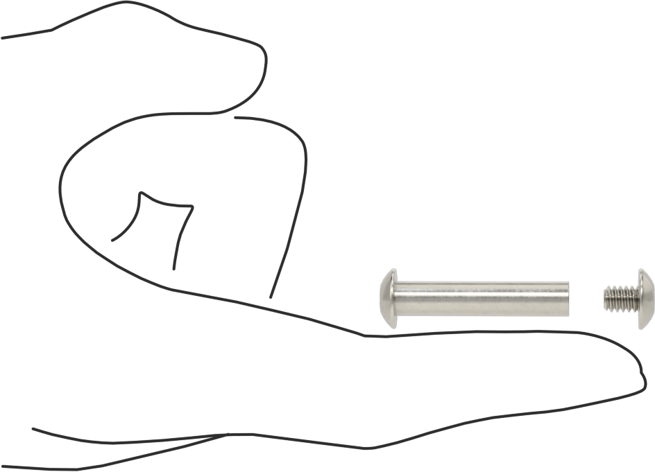 Kurcalamaya Dayanıklı Torx Bağlama Silindiri ve Vida, 10-24 Diş Boyutu, 1-1/4“-1-3/8” Malzeme Kalınlığı için